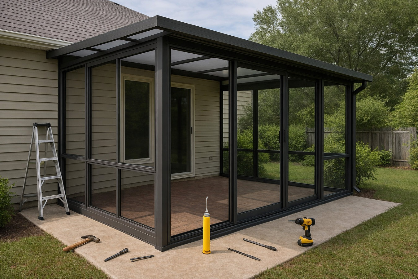 Screen room installation